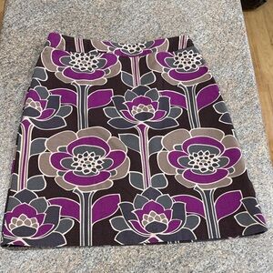 Boden Patterned Purple and Gray Skirt sized 8